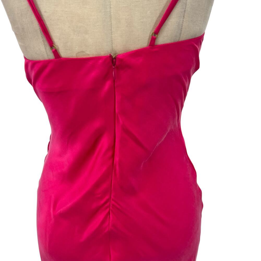 Lovers and Friends Noah Wrap Dress Slip Sleeveless Satin Hot Pink Size‎ Small - Picture 10 of 15